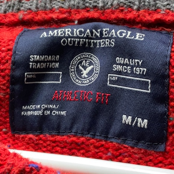 American Eagle Outfitters Men’s Patch Elbow Ribbed Crewneck Sweater Size Medium - Picture 3 of 16